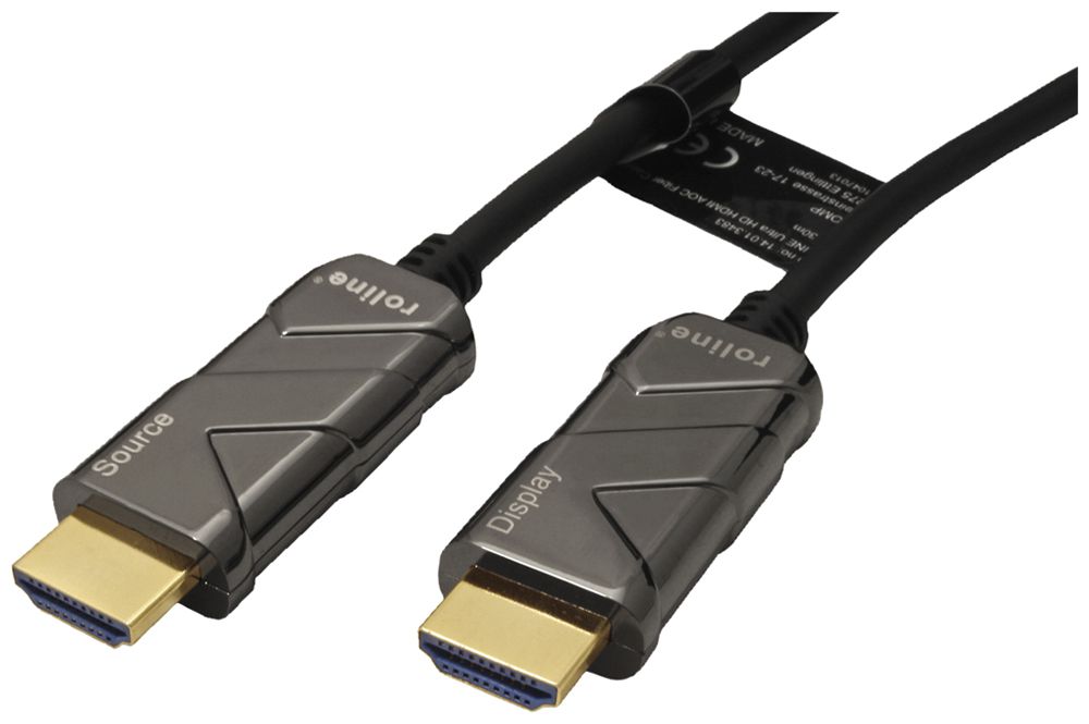 HDMI-Kabel ROLINE 8K@60Hz (HDMI 2.1) AOC HDR 3D Ethernet schwarz 30m
