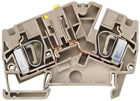 Borne de test sectionnable WM ZTR 6-2 connexion à ressort 6mm² TS35 beige