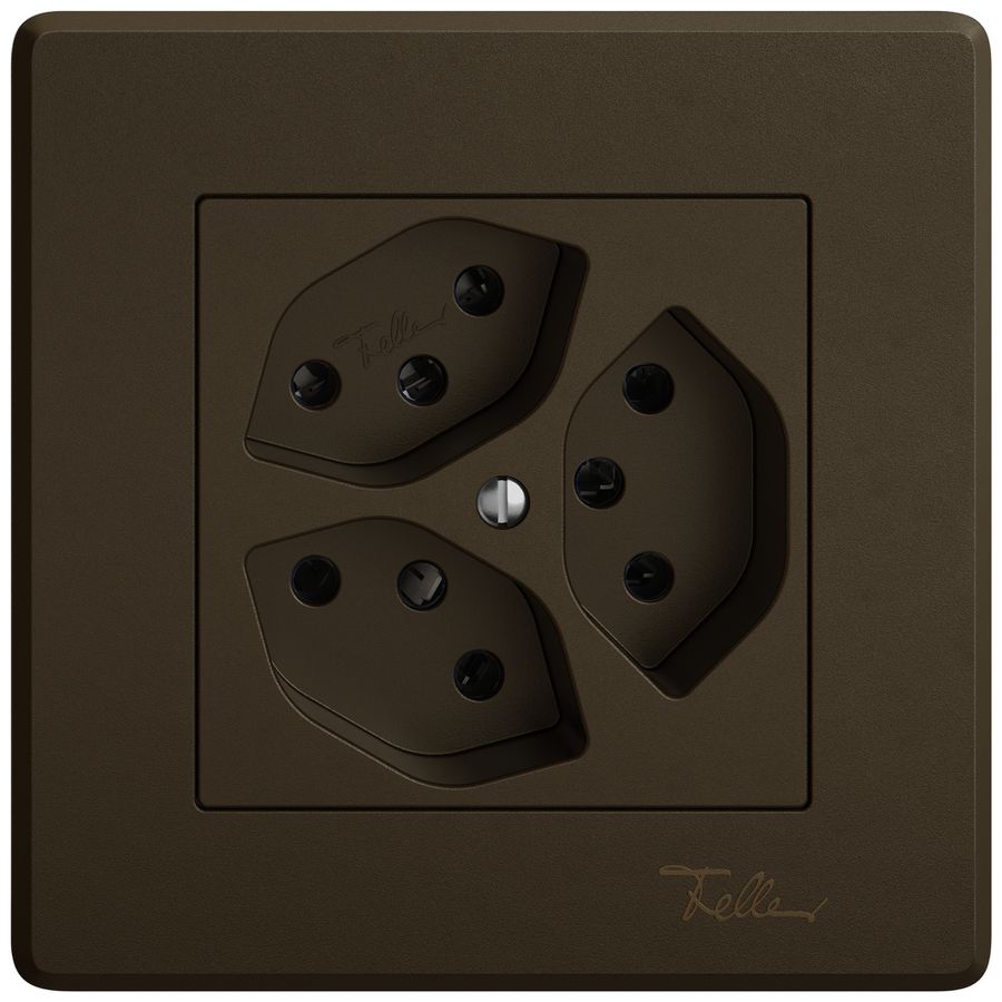 UP-Steckdose EDIZIO.liv SNAPFIX® 3×T13 br