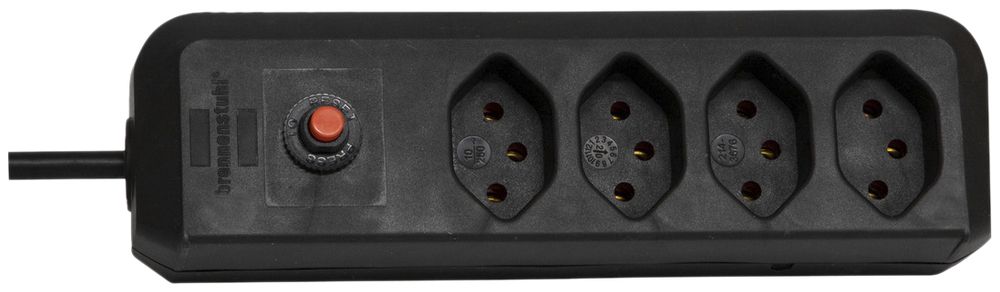 Prise multiple cleverLINE reset 4×T13 H05VV-F 3×1mm² 1.5m noir