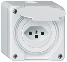 AP-Steckdose robusto Typ 23 weiss mit Steckklemmen