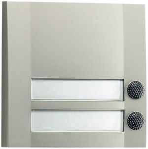 Poussoir de sonnerie AP Grothe Domolux Duo 12VUC illuminable, argent-noir