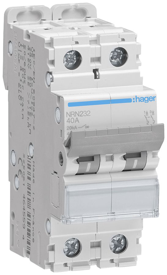 Disgiuntore Hager MCB 2P 415V tipo C 32A 2UM
