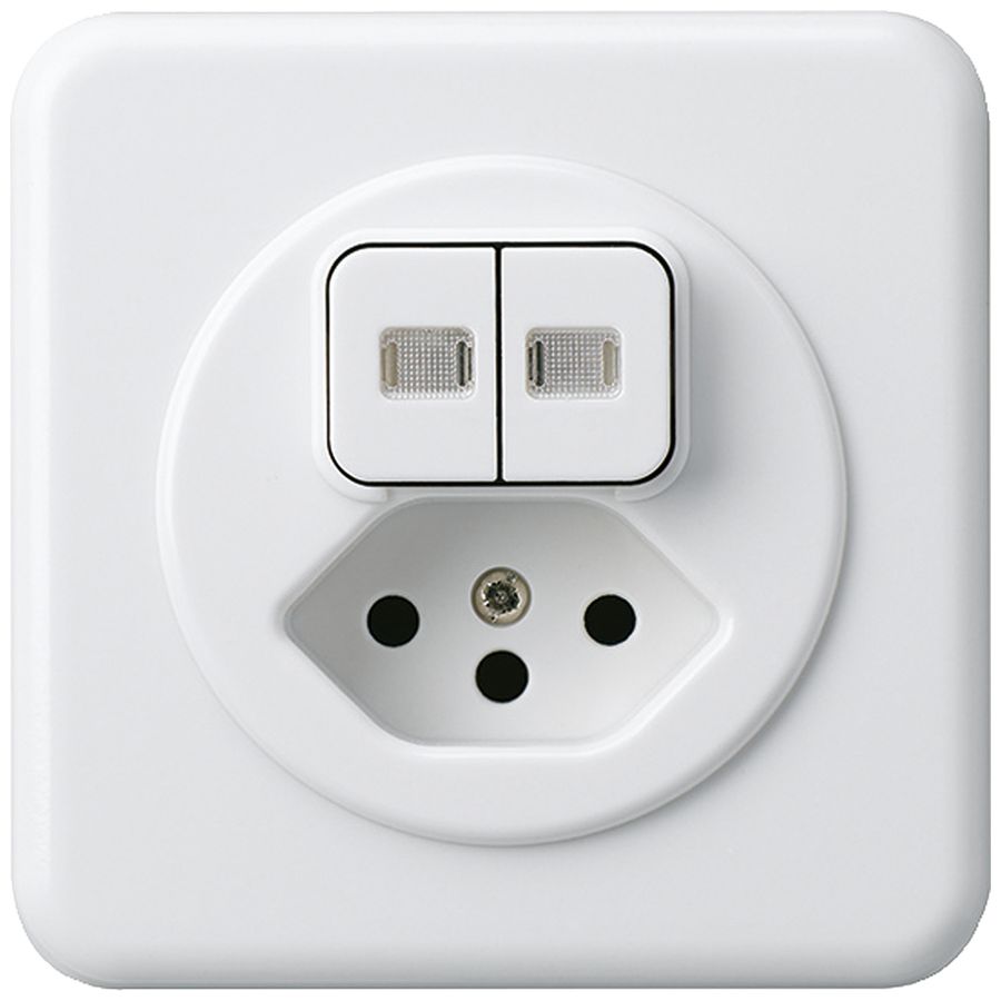 UP-Kombination beleuchtet 1/3+3/1L+Typ 13 basico ws 2 Linsen