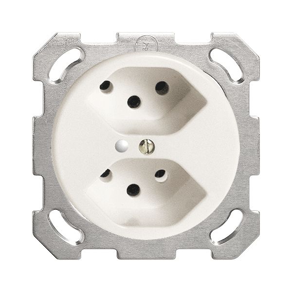 UP-Steckdose FH 2×T13 weiss mit LED grün