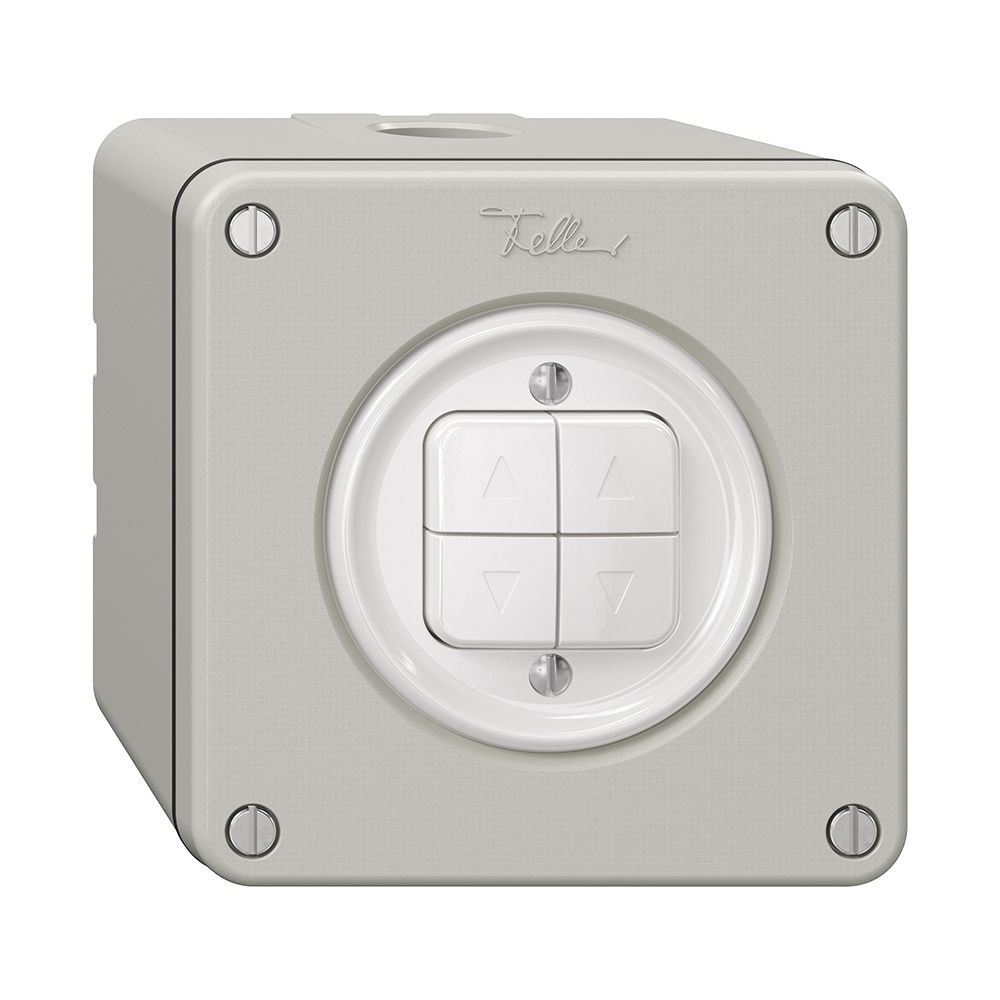 Interruttore p.tapparelle NAPU NEVO, 2-canale, altezza d.mont.65mm, 87×87mm, grc