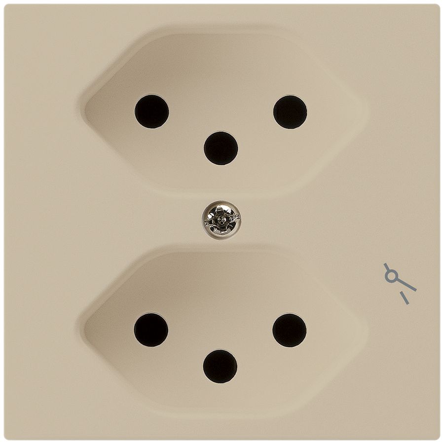 UP-Steckdose kallysto 2×T13 beige 1×geschaltet