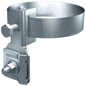 Collier de contact Flury AV 26 acier inoxydable A2, pour tube max.Ø 80mm