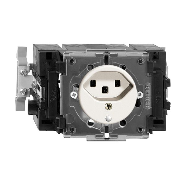 Prise INC FH T23 16A blanc 49…69mm(53mm) Snap avec LED vert