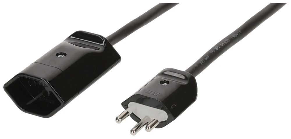 Cavo di prolunga MAX HAURI Td 3×1mm² 3m nero spina T12/13