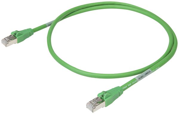 Câble patch RJ45 WAGO 756-1250, cat.6A S/FTP, déblocage axial, LSZH, vert, 2m