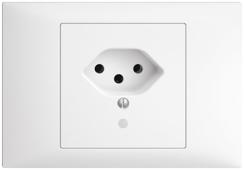 EB-Steckdose EDIZIOdue T13 weiss mit LED grün