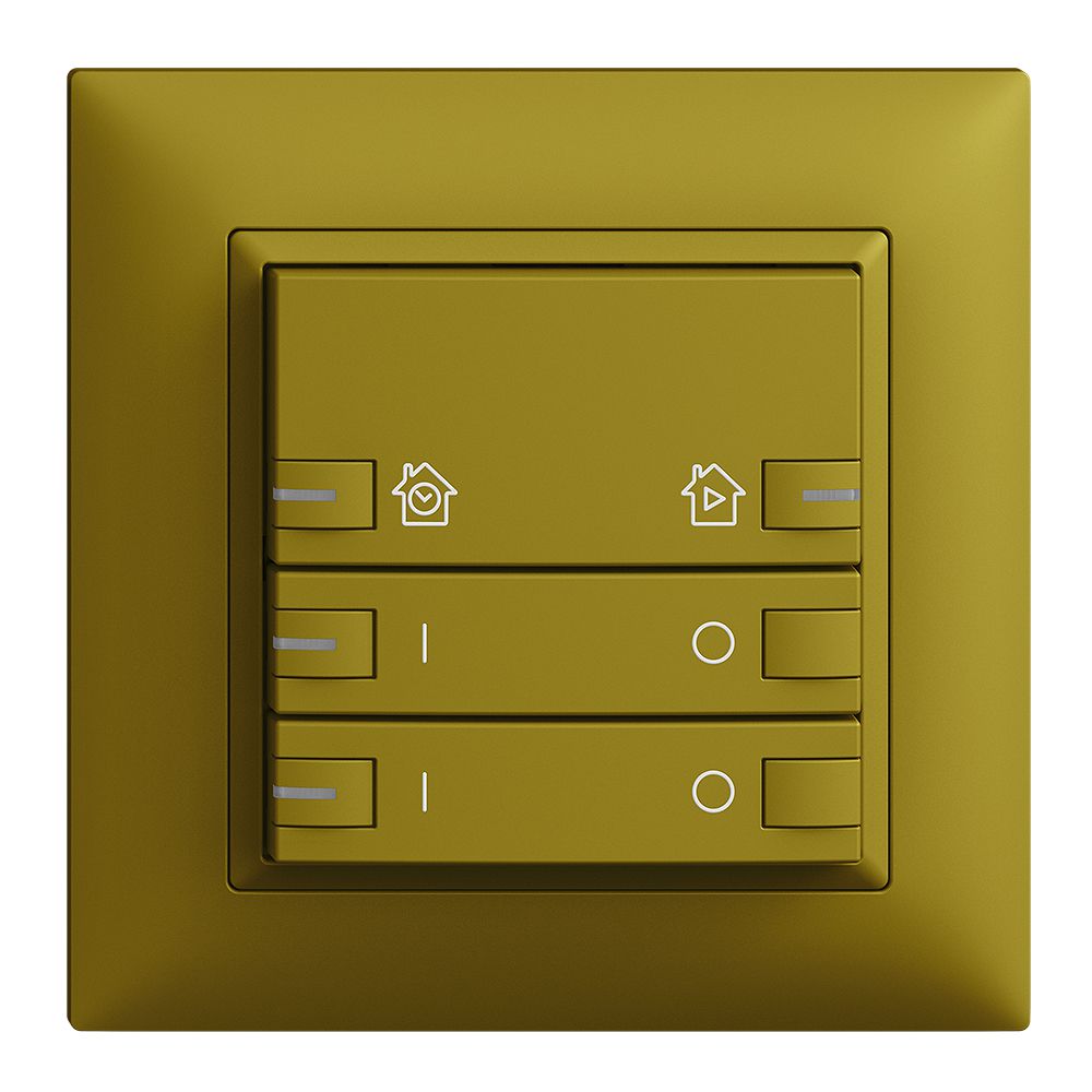 UP-Frontset EDIZIOdue zeptrionAIR ON/OFF 2K mit Bez. mit LED olive