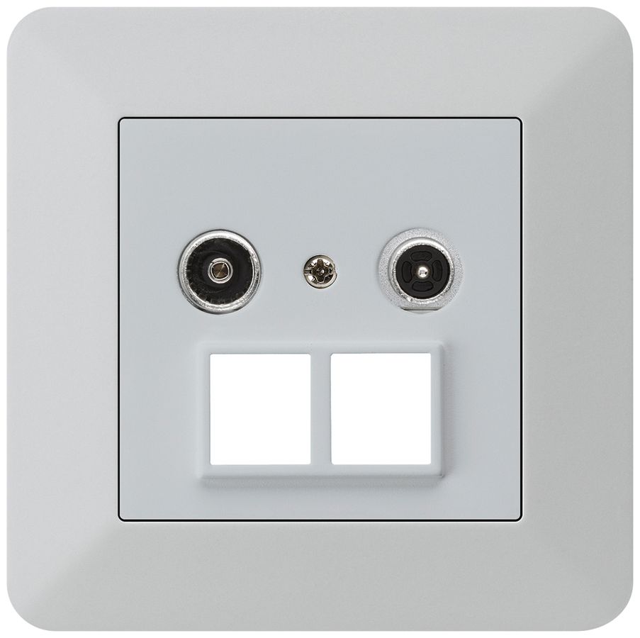 Prise multimédia ENC kallysto.trend R/TV 14dB 2GHz gris clair