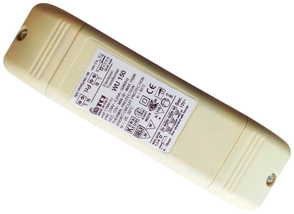 Elektronischer Trafo Elektrogros TCI WU 150 OUT:12V 30…150W weiss