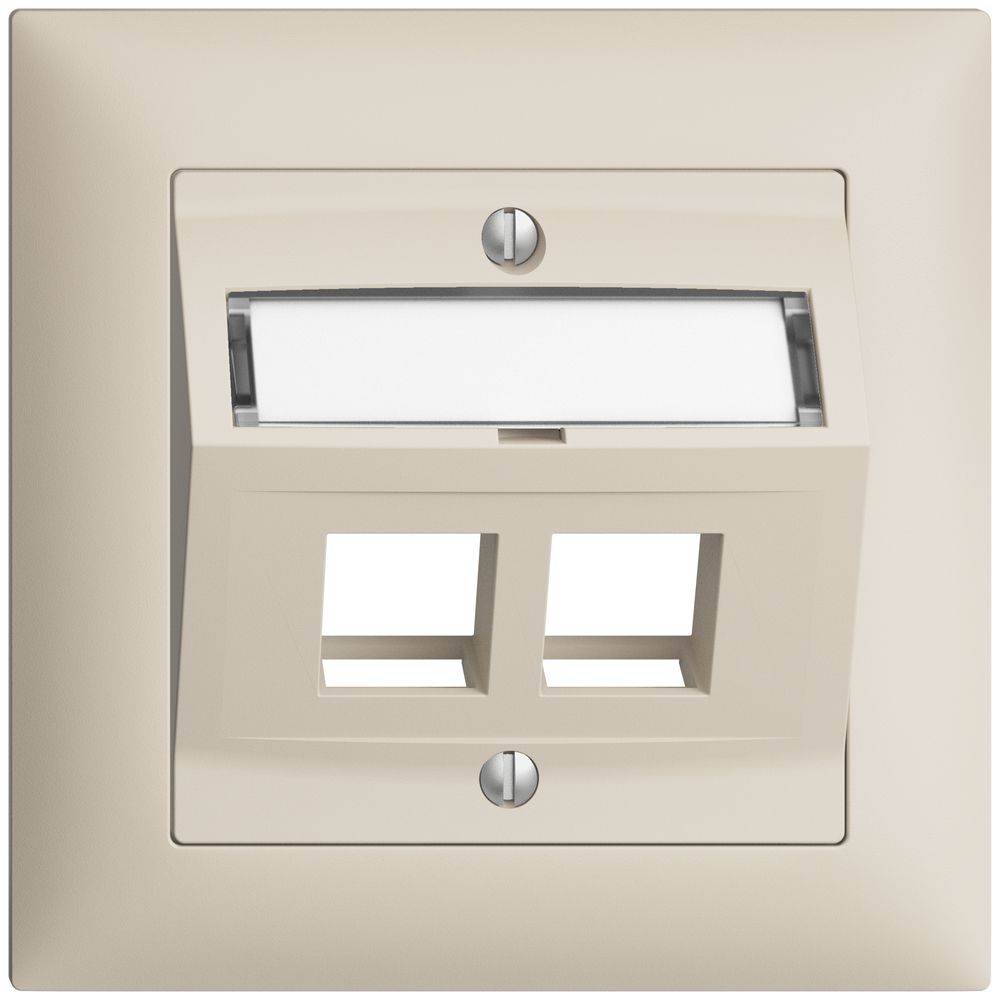 Kit montaggio INC Edue FMI, con cappa di uscita obliqua, per 2×Keystone, crema