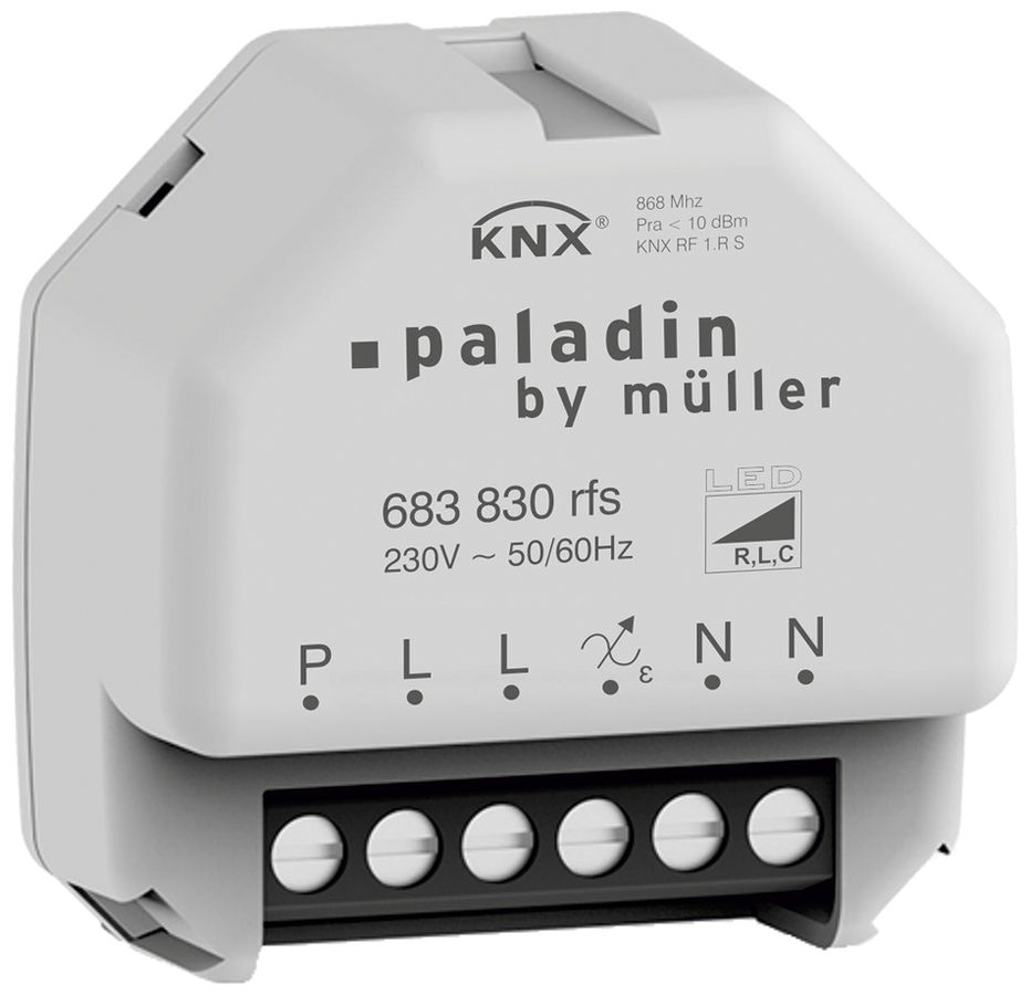 EB-Dimmaktor KNX RF paladin 683 830 rfs 1-Kan 4…250W universal 230V