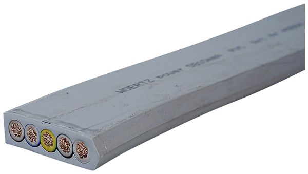 Câble plat Woertz Power 5×10mm² PVC gris Eca