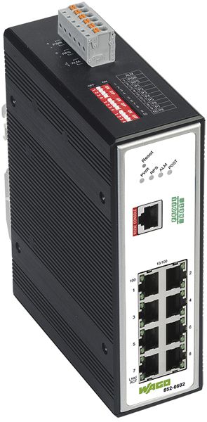 Industrial Switch WAGO 852-602, 8-Port 100Base-TX, PROFINET, managed, IP30