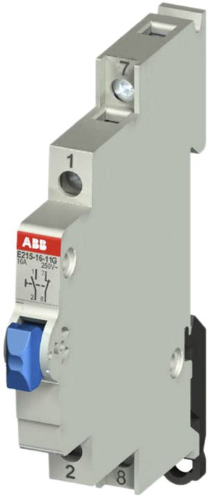 Contact poussoir INC ABB 16A 1no/nc bleu