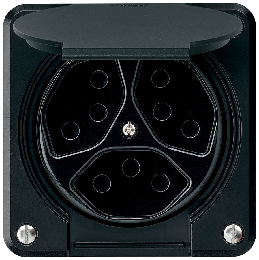 Presa INC robusto 3×tipo 13 nero