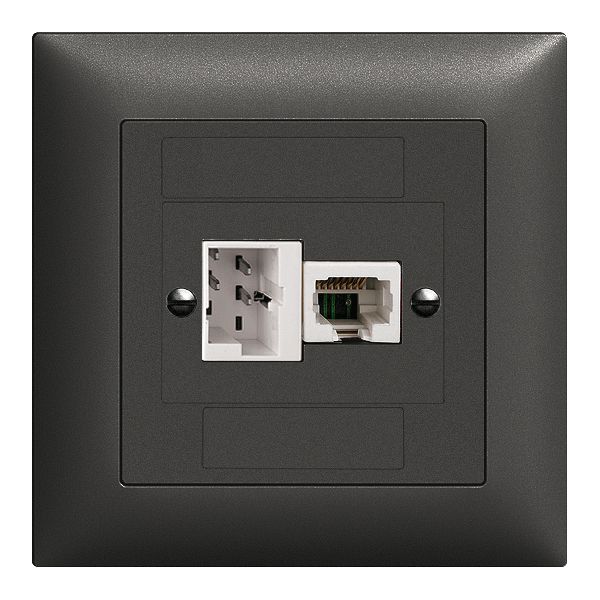 UP-Anschlussdose xDSL RJ45/TT83 schwarz ITplus EDIZIOdue mit Filter