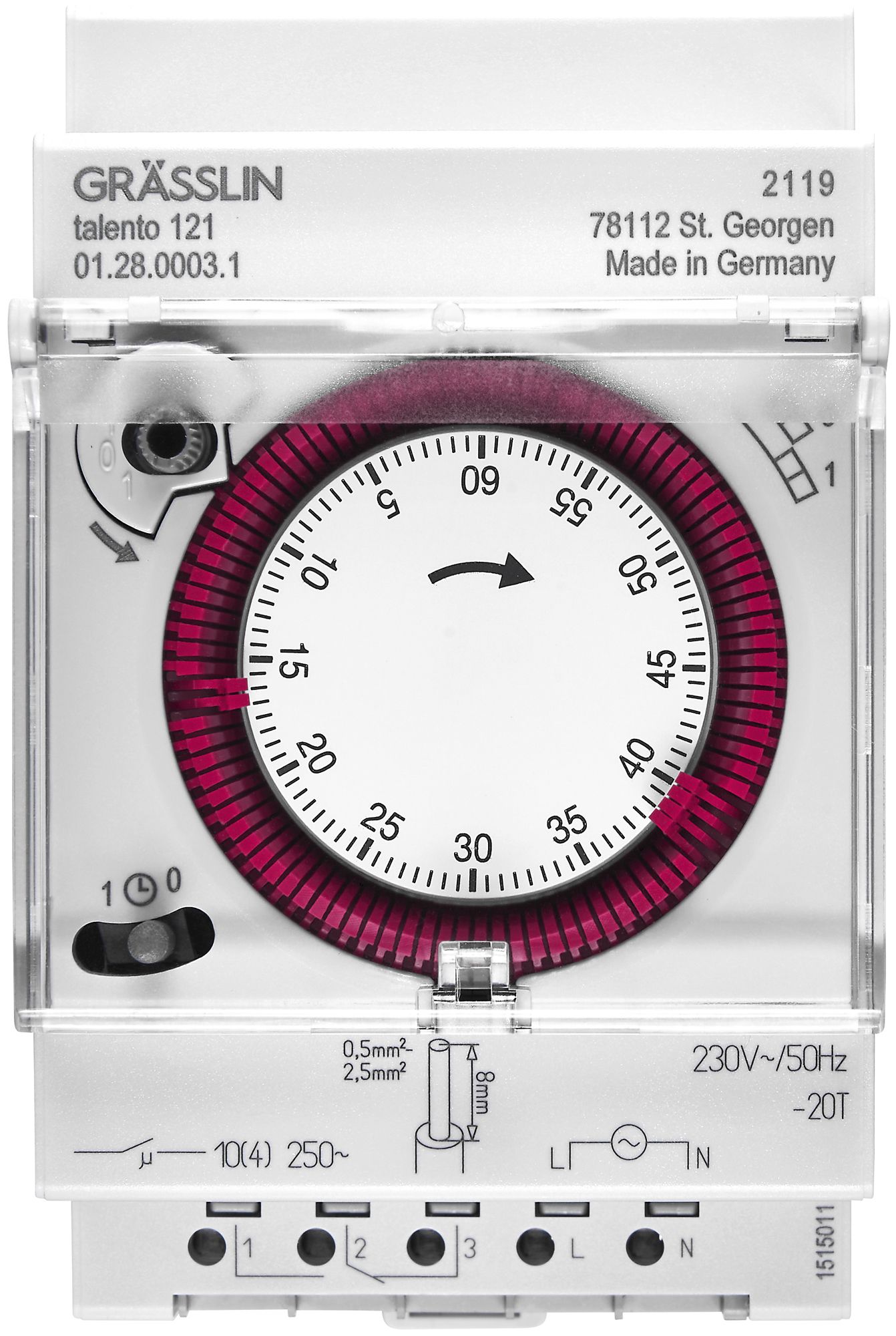 REG-Schaltuhr talento 121, 1-0-Uhr, plombierbar