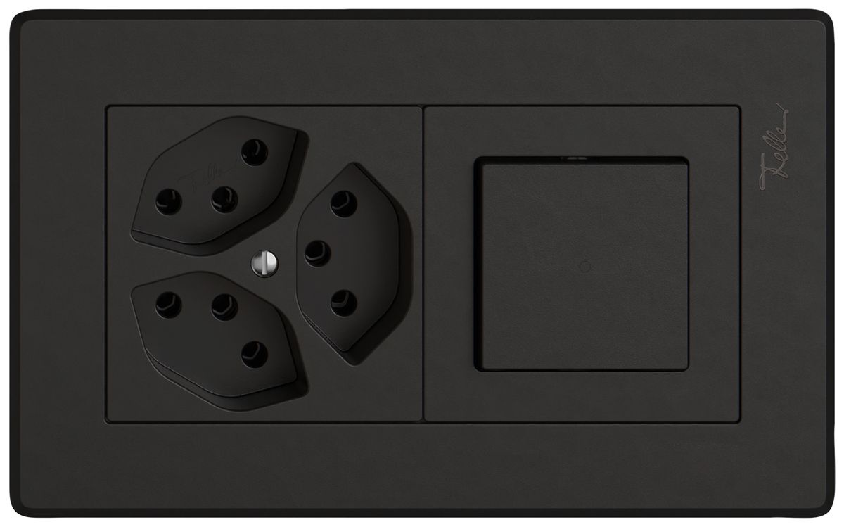 Combinazione INC EDIZIO.liv SNAPFIX® 1×2 96×156mm 3×T13+schema 3/1L nero