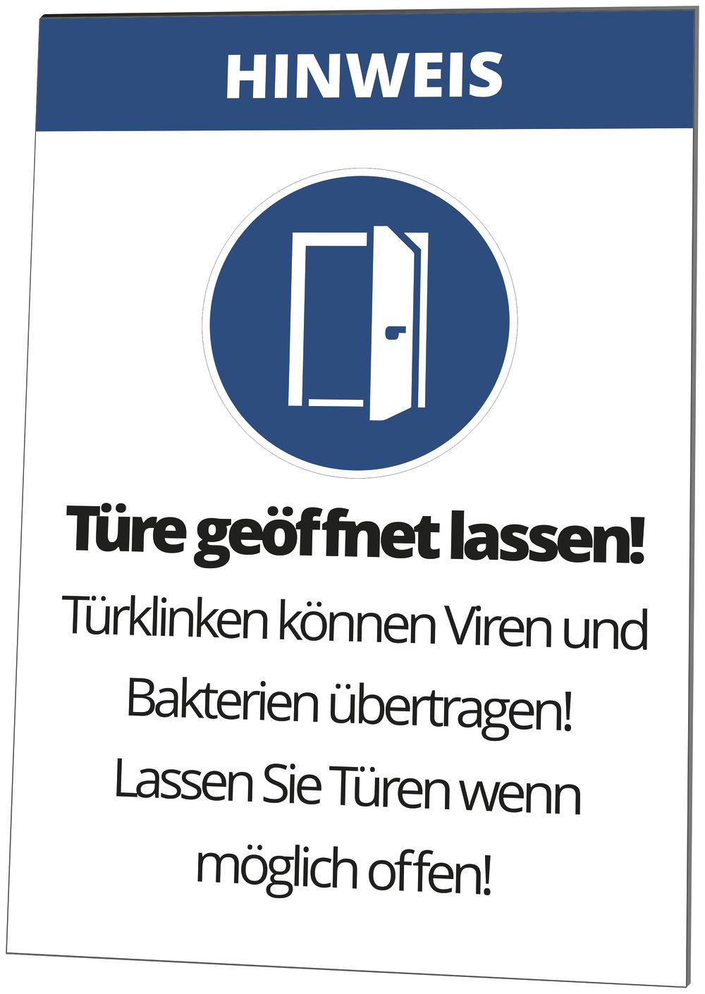 Warntafel CIMCO "Türe geöffnet lassen" 297×420mm