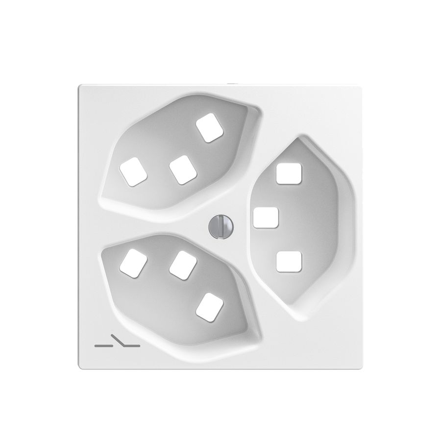 Kit montaggio Feller EDIZIOdue, per presa 3×T23 1×separato, bianco