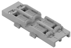 Adattatore di fissaggio WAGO senza scarico di trazione 4×4mm² a vite grigio