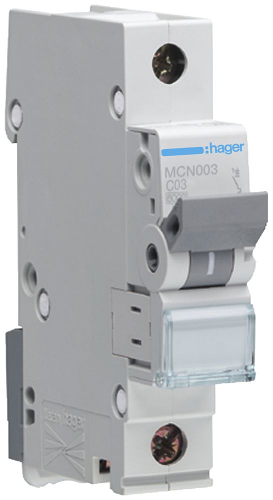 Leitungsschutzschalter Hager MCN 1P 230V Typ C 3A Icn 6kA 1TE