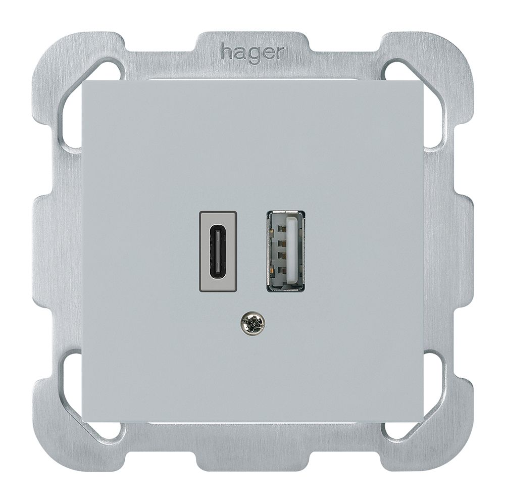 Prise de charge USB ENC kallysto 18W PD 1×type A 1×type C a.plaque fix. grc