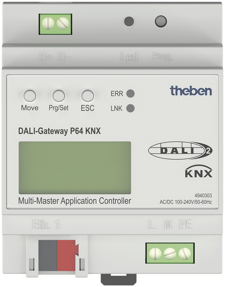 Gateway DALI AMD Theben P64 KNX 1-canale per 64 partecipante 4UM