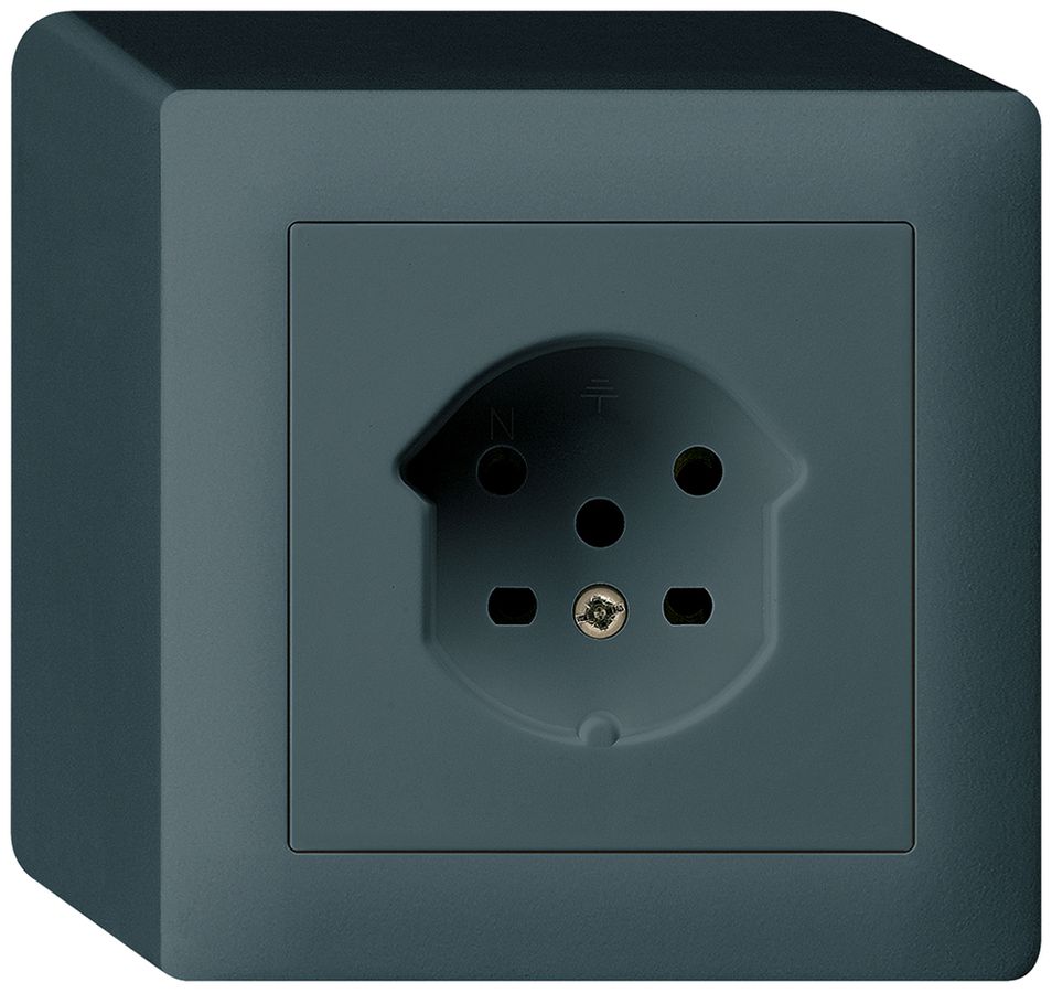 AP-Steckdose kallysto T15 anthrazit Schraubklemme