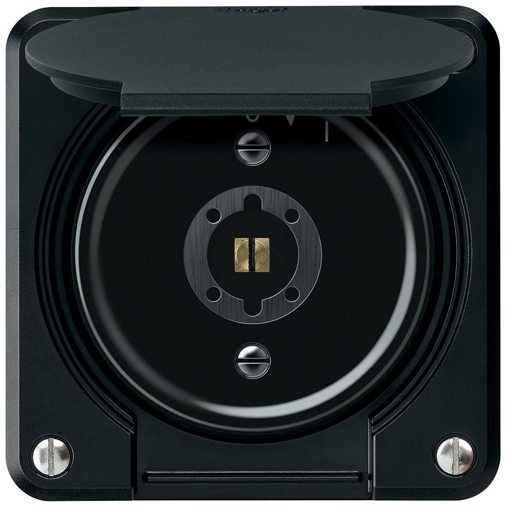 Contact pivotant à clé robusto 1P 1NO 20A 250V 86×86mm noir