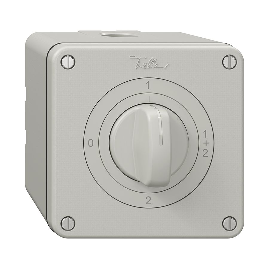 Interrupteur rotatif NAP NEVO, 1/1 L, avec manette, KS, 0-1-1+2-2, gris clair