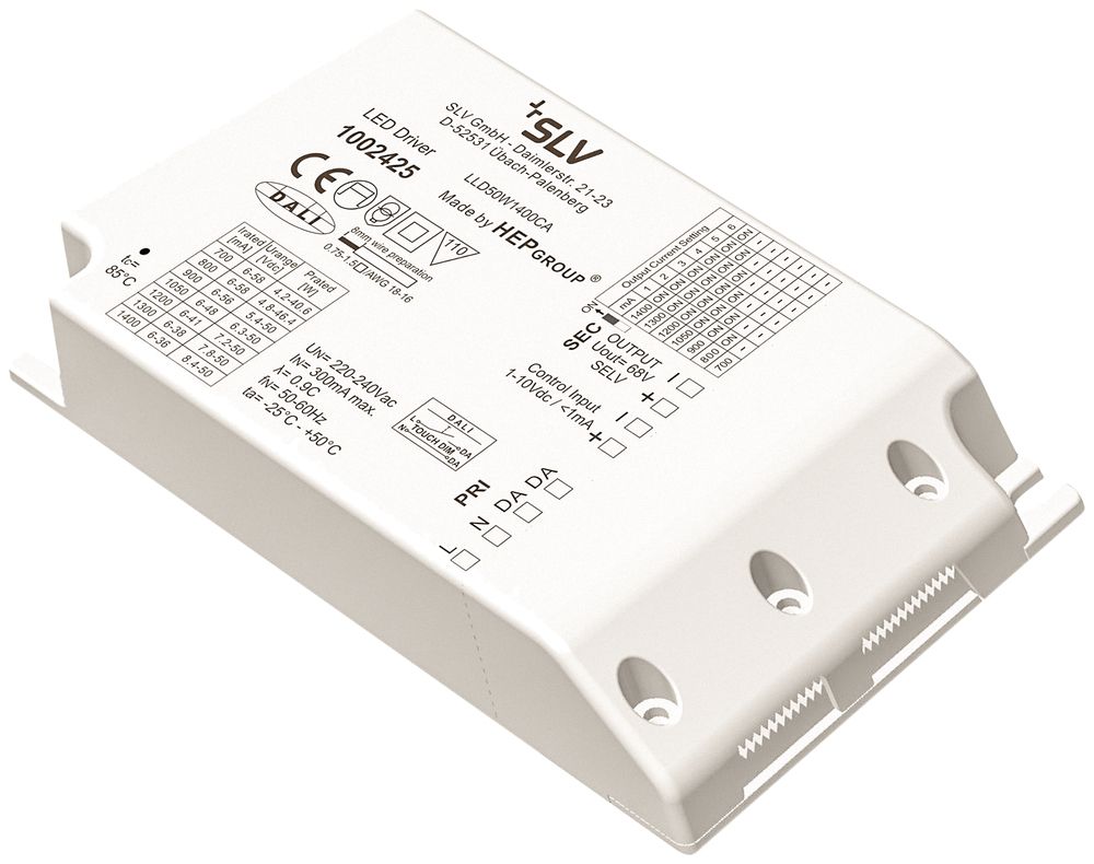 Convertitore LED SLV MEDO 600 50W, 700…1400mA, 6…58V, DALI/1…10V