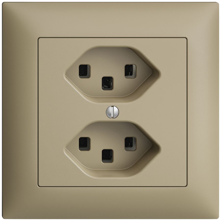 UP-Steckdose 2×T23 16A EDIZIOdue sand, mit Steckklemmen