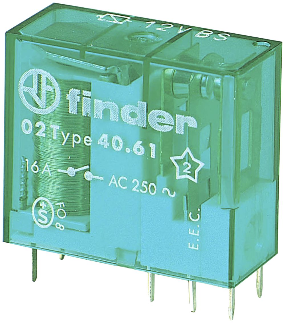Relais commutation Finder 40, 1C 16A/5VDC AgCdO 5mm RT II