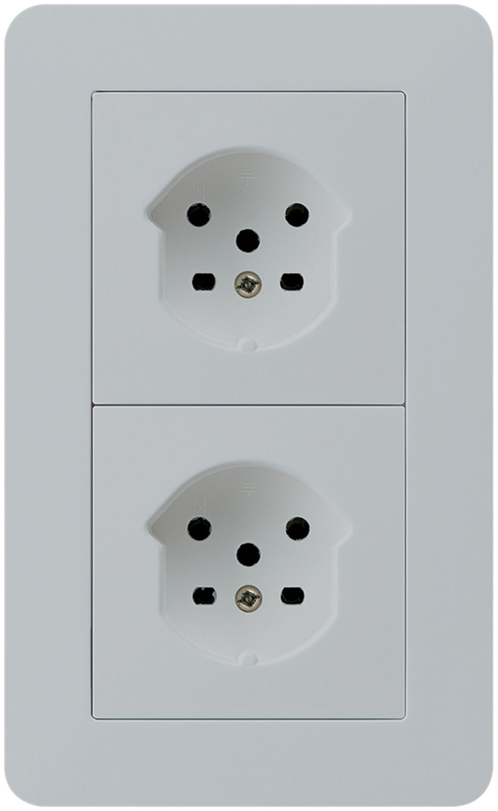 Combi ENC 2×1 HA kallysto.trend 2×type 15 avec bornes enfichables gris clair