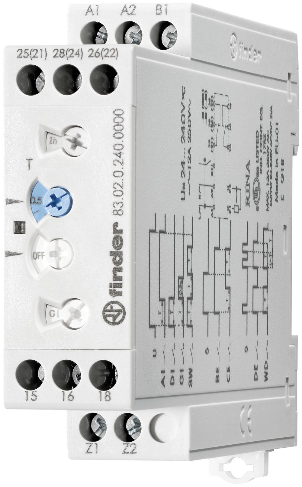 Relais multifunction temporisé INC Finder 83.01 2C 12A