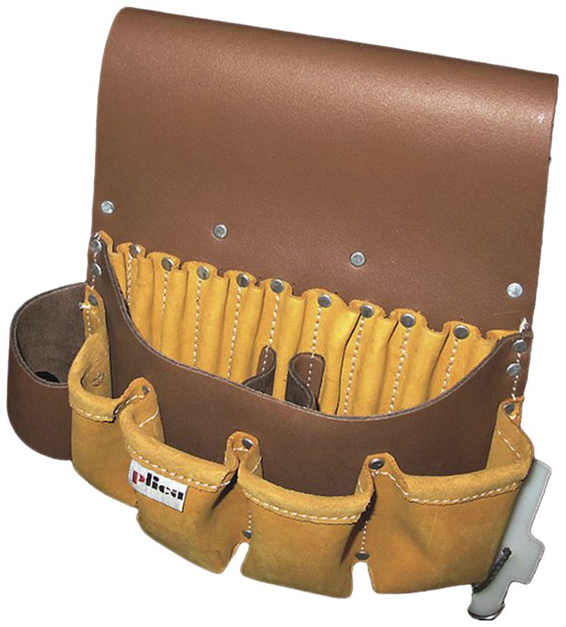 Werkzeugtasche Plica aus Leder ohne Gurt, braun