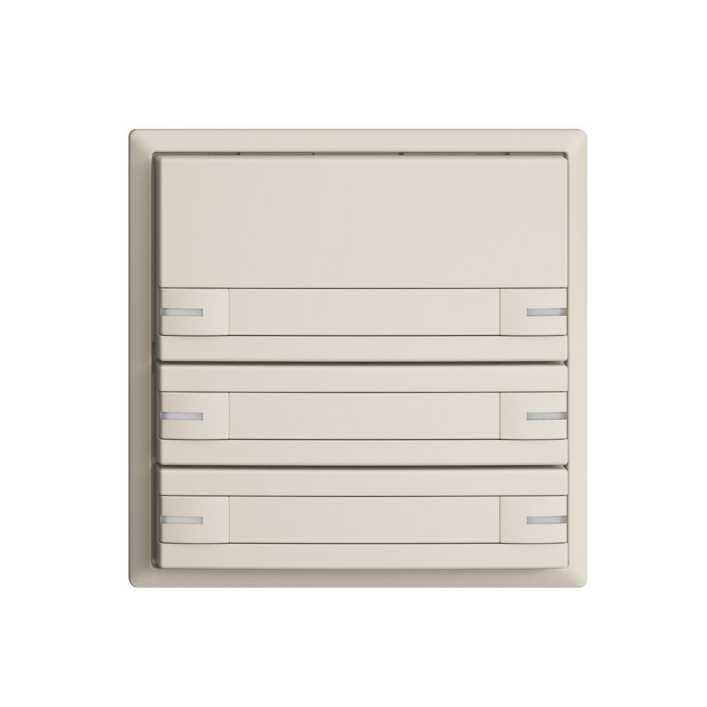 Poussoir KNX RGB EDUE, 250mW, a.LED RGB, a.papier, 6×poussoir, 1×touche, crema