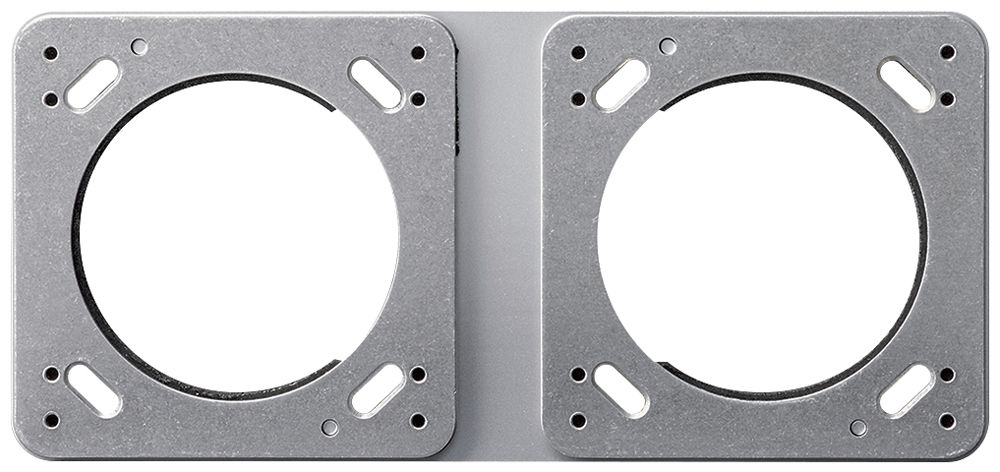 Placca di montaggio INC robusto 2×1, per intonaco rustico, grigio