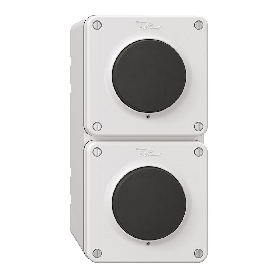 NAP-Kombination NEVO, 2×Druckschalter Schema 3/1L, weiss