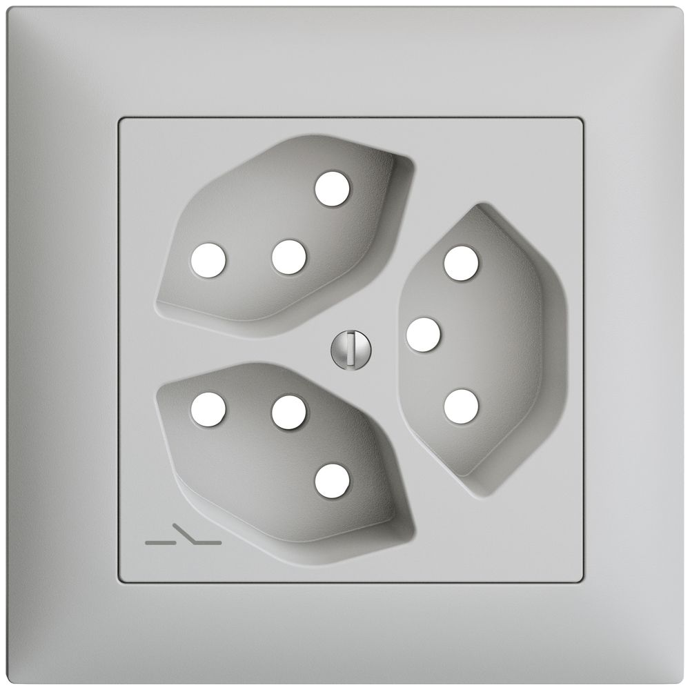 Frontset EDIZIOdue hellgrau 88×88mm 3×T13/1