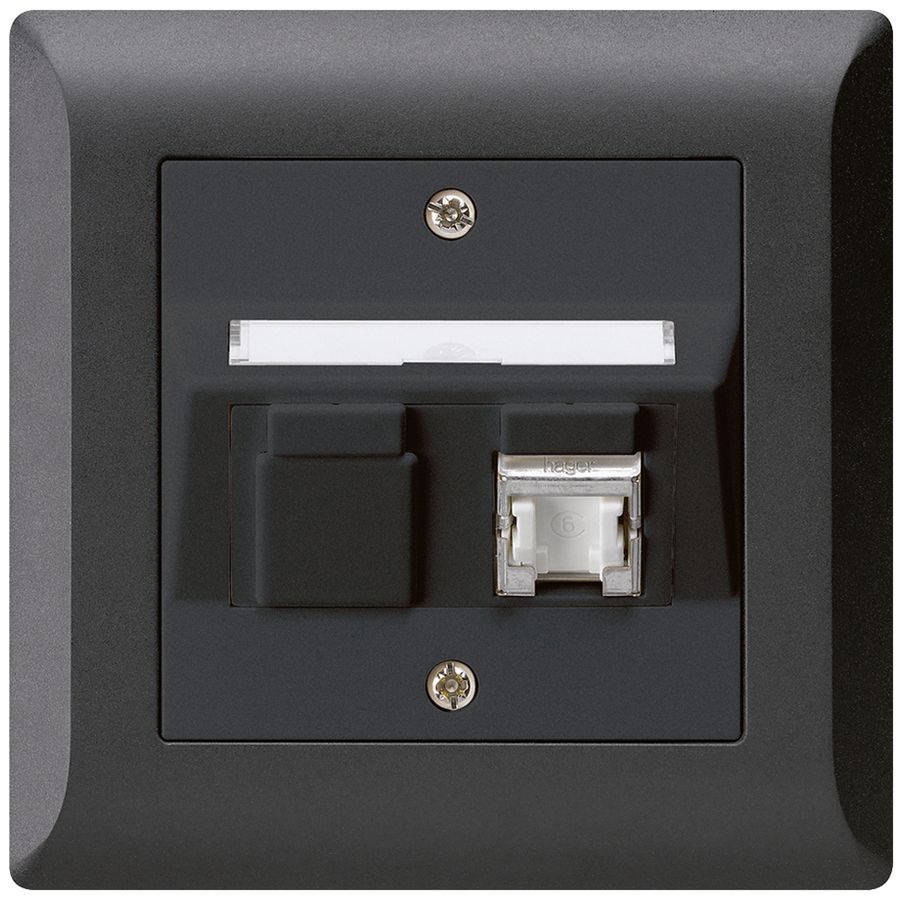 UP-Montage-Set kallysto.line C Kat.6 1RJ45/s schwarz