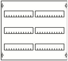 REG-Ausbaumodul ABB 2V00A, für Kleinverteiler CombiLine 2-Feld 3-reihig 72TE