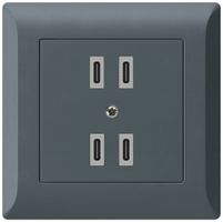 Prise de charge USB ENC Hager kallysto.line 2×C-C 2×20W/4×10W 5V 92×92mm an